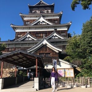 Red and Blue Self Portrait Chiffon Top